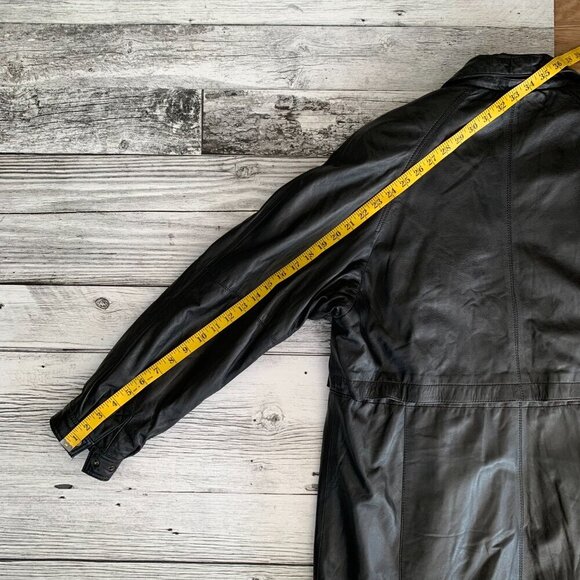 Vintage 90s Boutique Of Leathers Mid Length Car Coat Jacket - Picture 16 of 16
